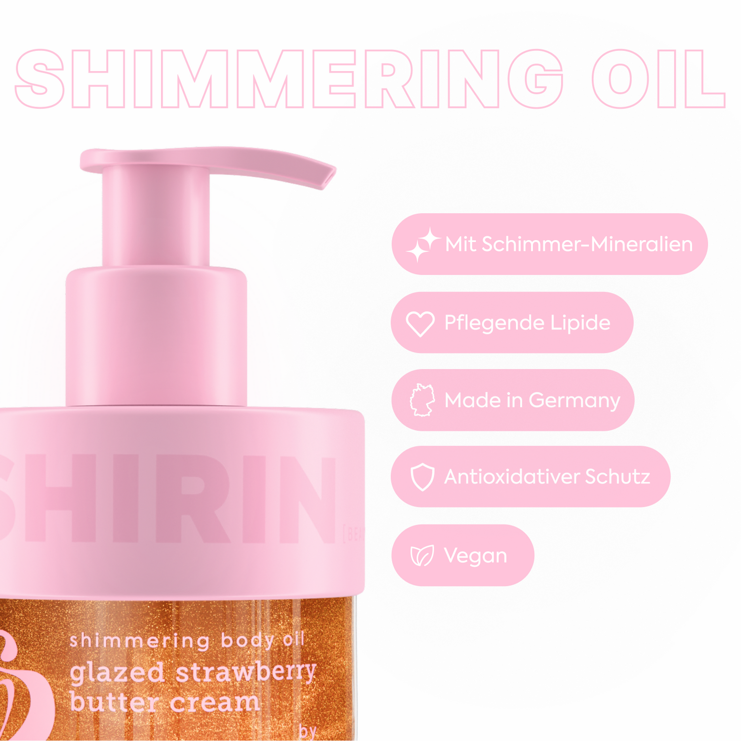 Shimmering Body Oil Glazed Strawberry Butter Cream